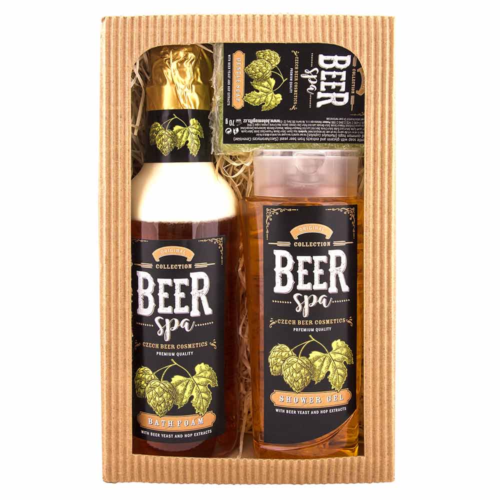 Darilni komplet: "Beer Spa" kopel 500 ml + gel za tuširanje 250 ml + milo 70 g